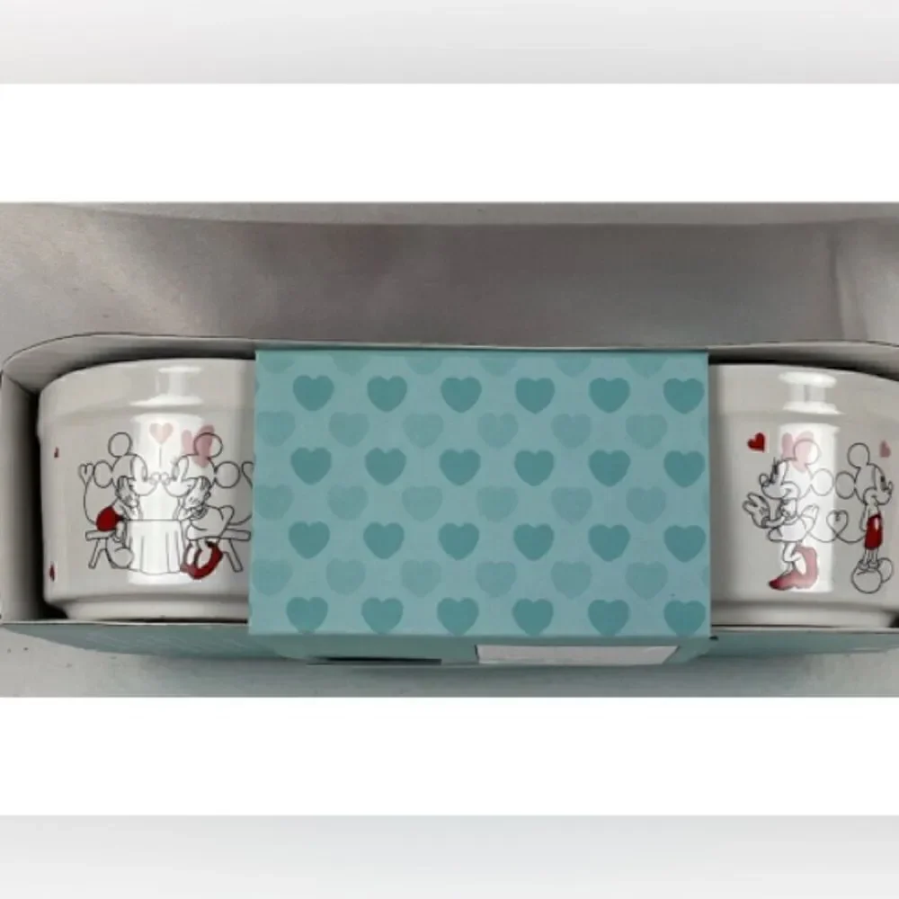 ❤️❤️Disney Minnie and Mickey Mouse Be My Valentine Lovers Ramekins - Set of 2
